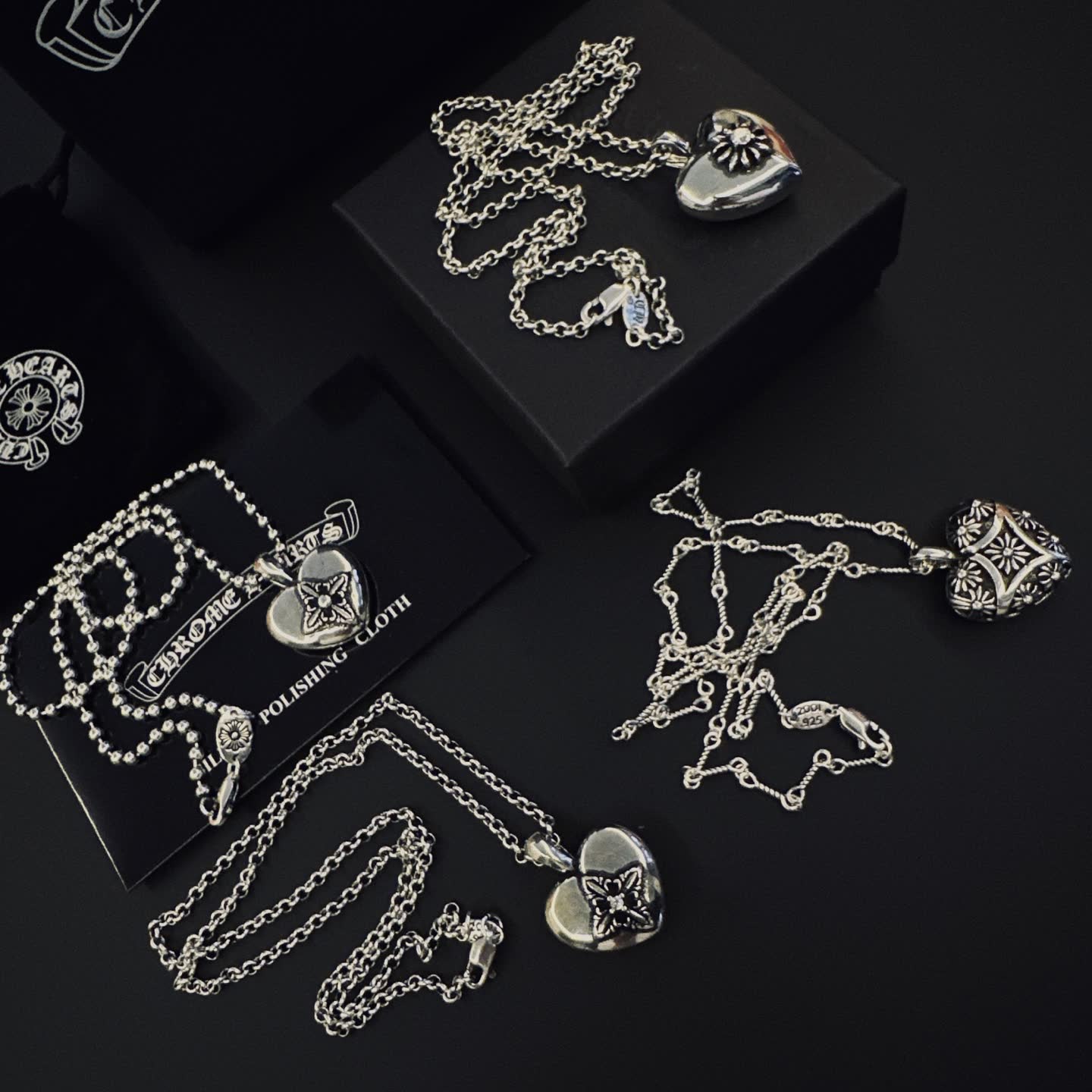 Chrome Hearts Silver Heart Locket Necklace